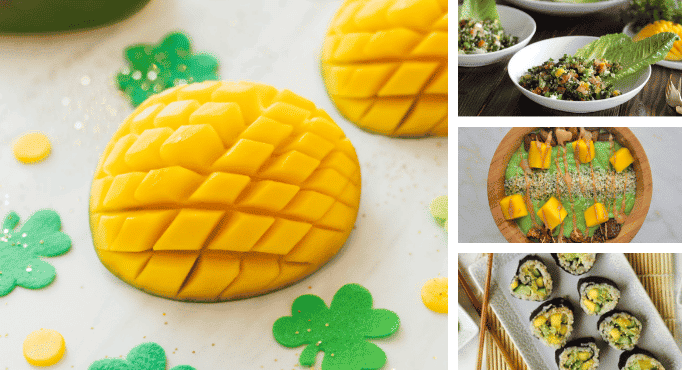 St. Patrick's Day Blog Header - mangos with shamrocks